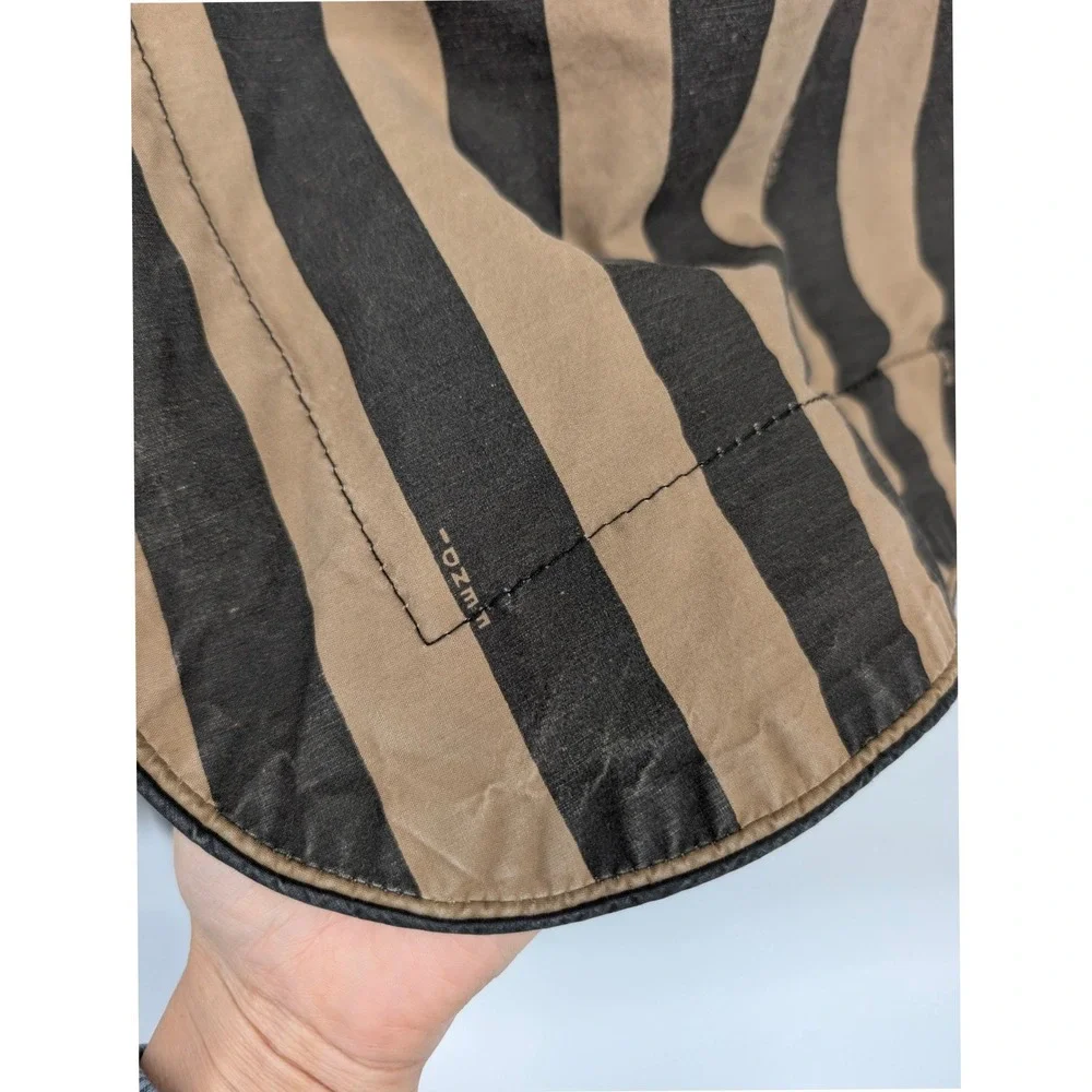 Vintage Fendi Roma Set of 2 Pillow Shams Brown Pequin Stripe Logo 26x22